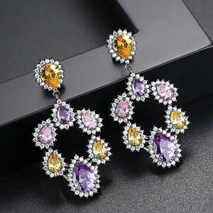 crystal drop earrings evening wear