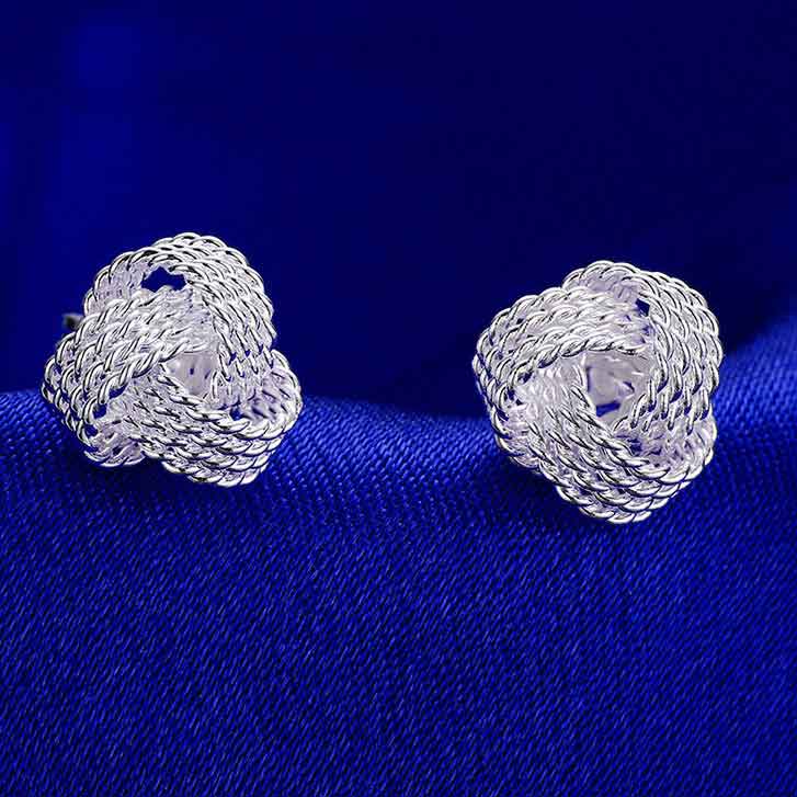 silver knot stud earrings jewellery