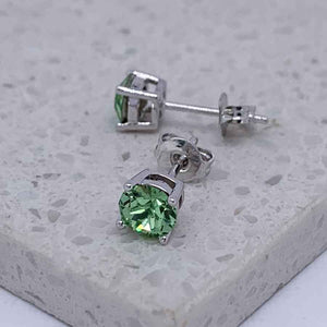 silver peridot stud earrings jewellery