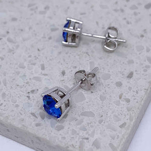 silver blue stud earrings frenelle