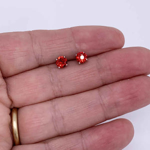 red crystal stud earrings sparkle