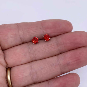 red crystal stud earrings frenelle