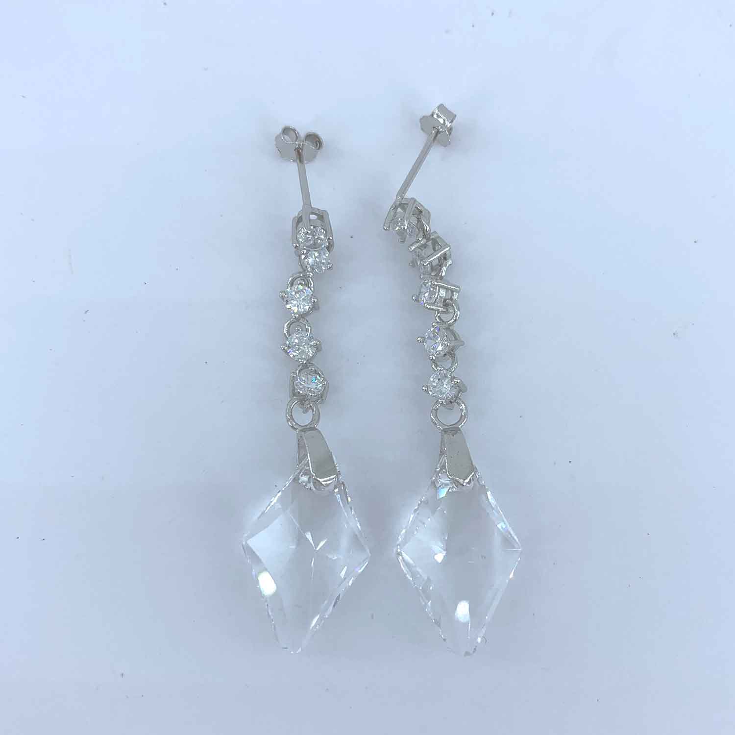 925 Sterling Silver Crystal Earrings  "Sofia" (crystal)