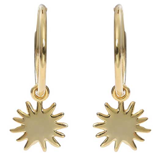 18K Gold Star Dangle Earrings "Anya"