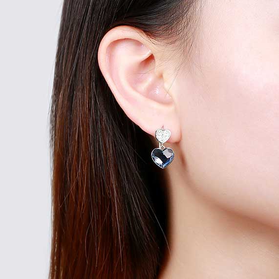 925 Sterling Silver Premium Crystal Dangle Earrings "Talia"
