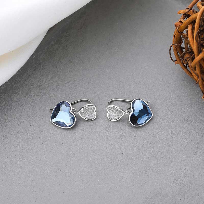 925 Sterling Silver Premium Crystal Dangle Earrings "Talia"
