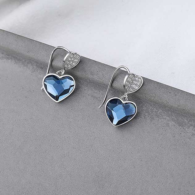 925 Sterling Silver Premium Crystal Dangle Earrings "Talia"