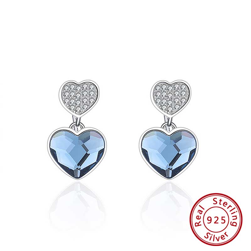 925 Sterling Silver Premium Crystal Dangle Earrings "Talia"