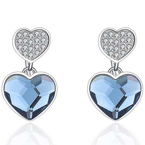 925 Sterling Silver Premium Crystal Dangle Earrings "Talia"