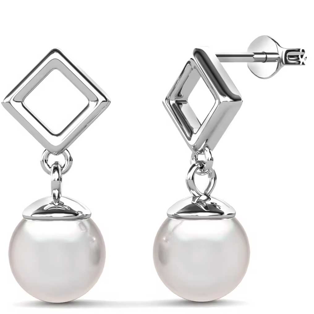 silver pearl earrings