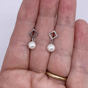 silver pearl earrings frenelle