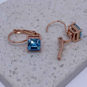 blue crystal leverback earrings jewellery