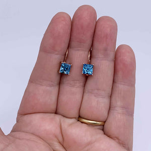 blue crystal leverback earrings frenelle