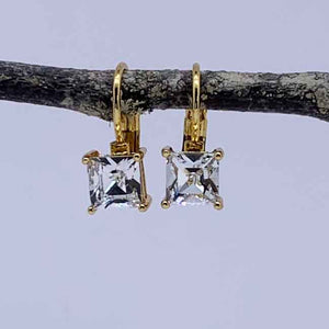 18K Yellow Gold Crystal Earrings "Tipene" (Crystal)