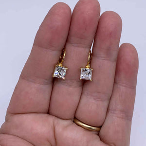 18K Yellow Gold Crystal Earrings "Tipene" (Crystal)