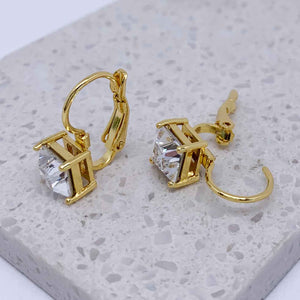 18K Yellow Gold Crystal Earrings "Tipene" (Crystal)