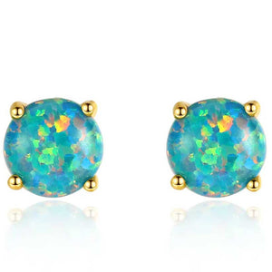 green opal stud earrings