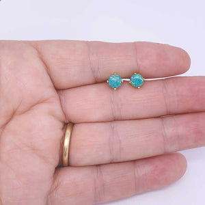 green opal stud earrings frenelle