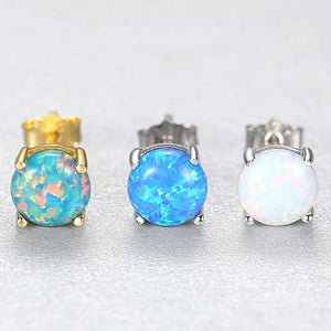 green opal stud earrings all three colours