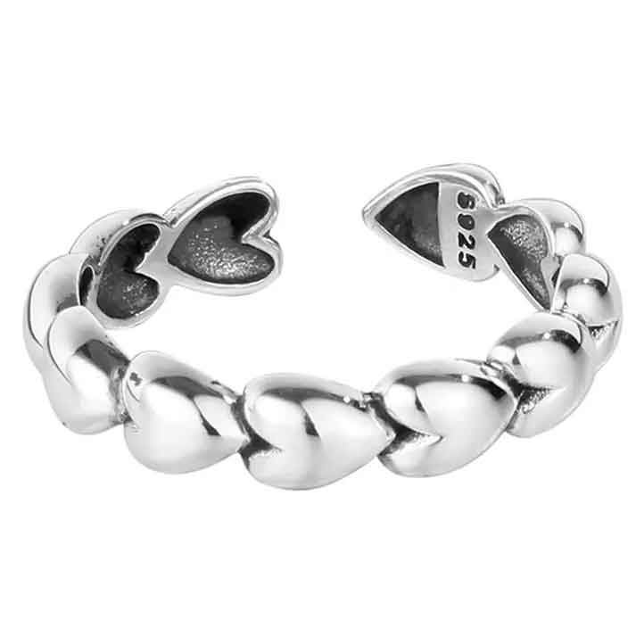 silver heart ring