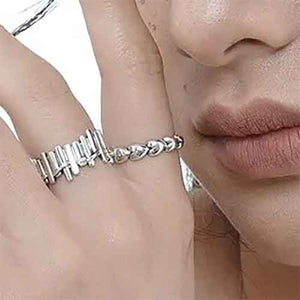 silver heart ring modern trendy