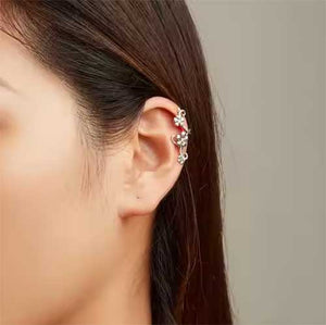 silver floral ear cuff 925