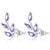 silver purple flower stud earring