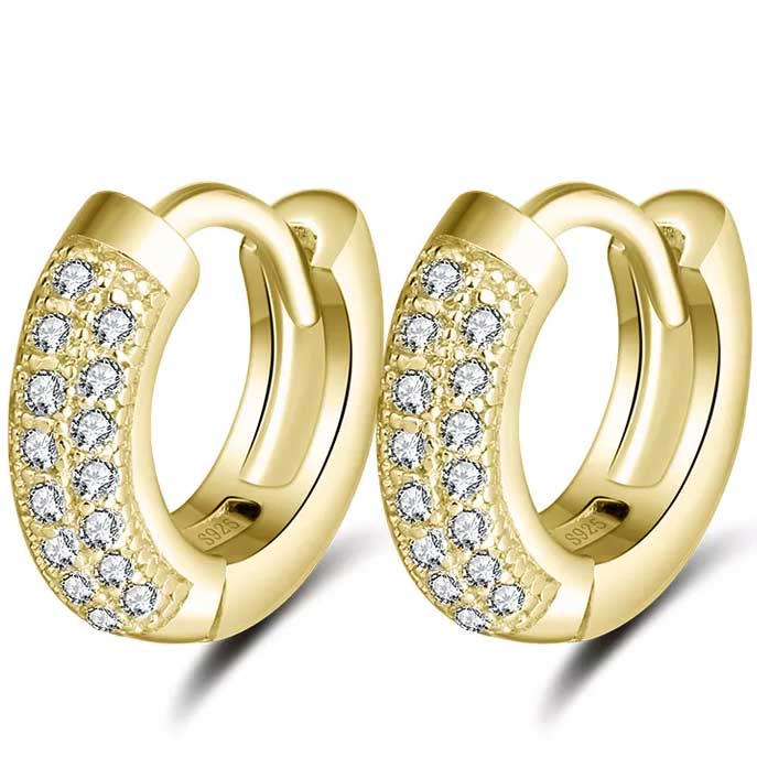 18K Yellow Gold SMALL Huggie Earrings "Zoe"