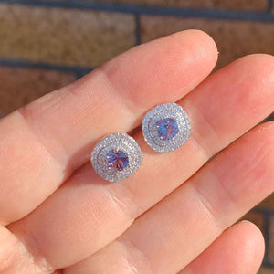 18K White Gold Crystal Alexandrite Earrings "Riveria"