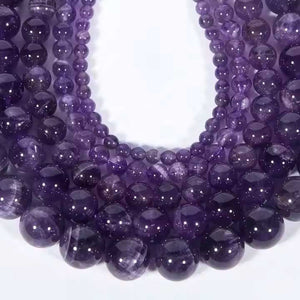 8mm Amethyst Beads frenelle