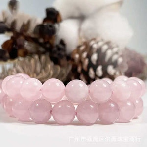 rose quartz beads 8mm frenelle