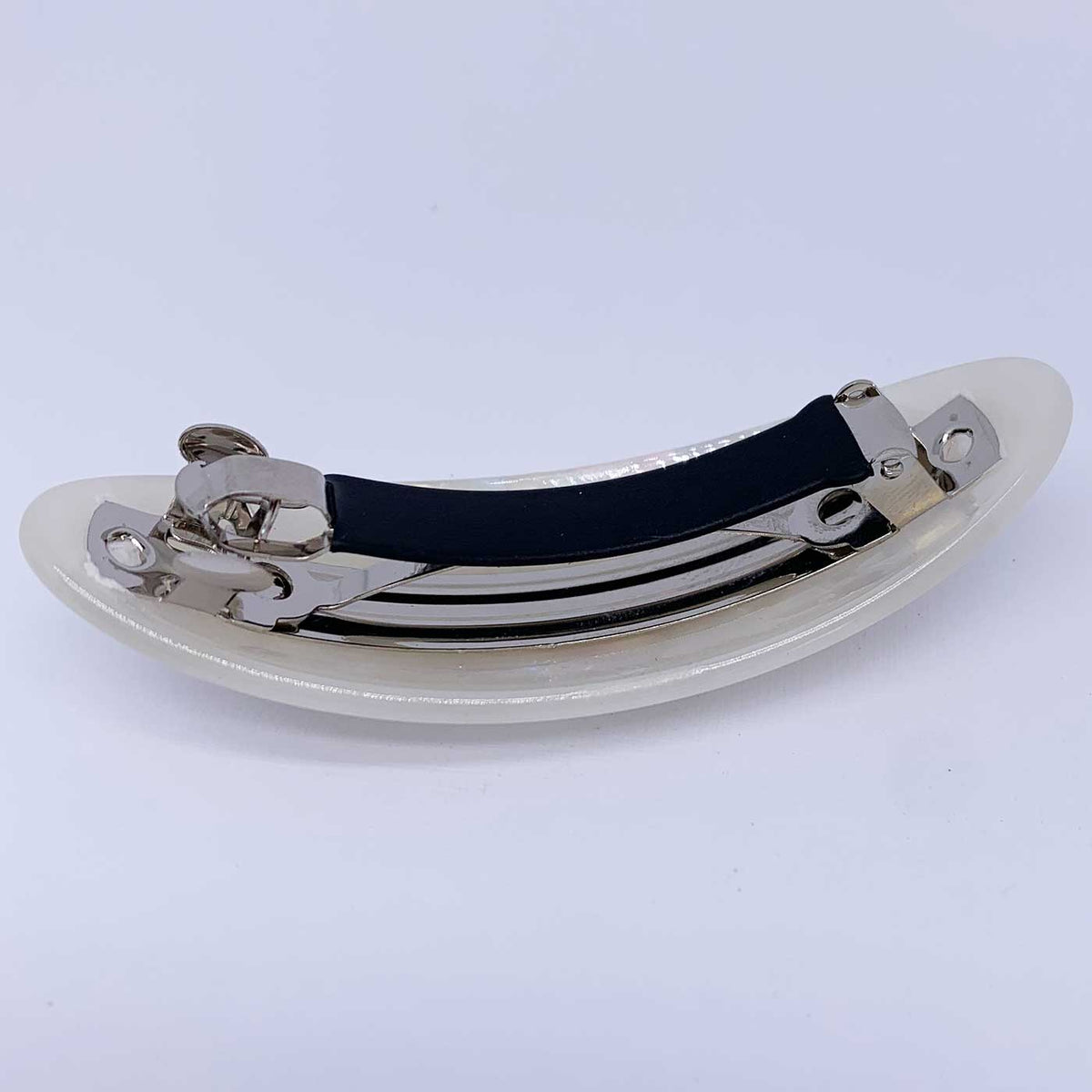 oval barrette hair clip back ivew