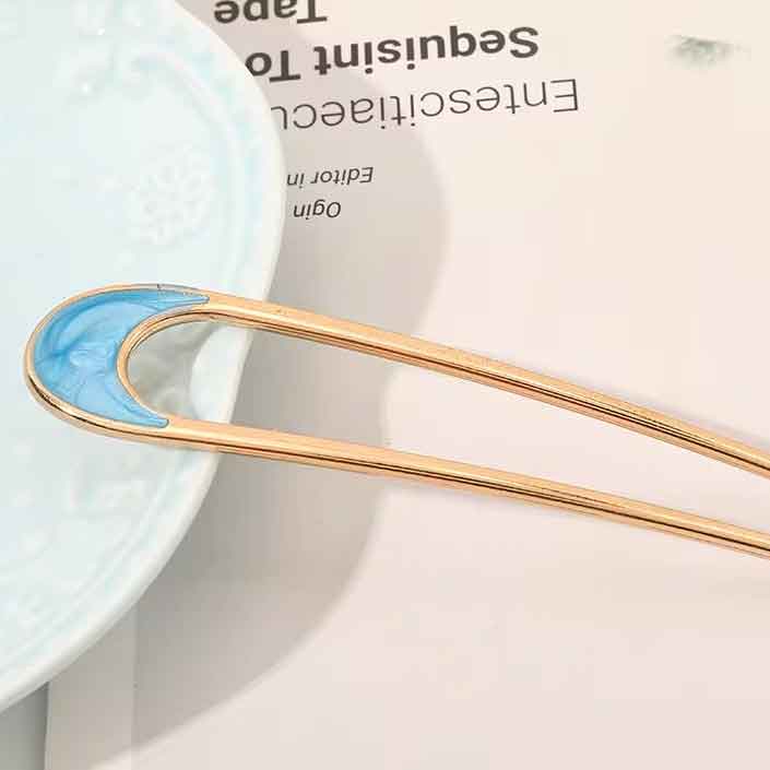 blue hair fork gold