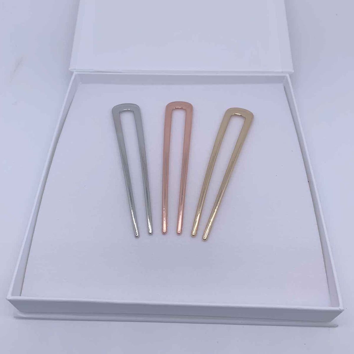 silver hair fork gift presentation box