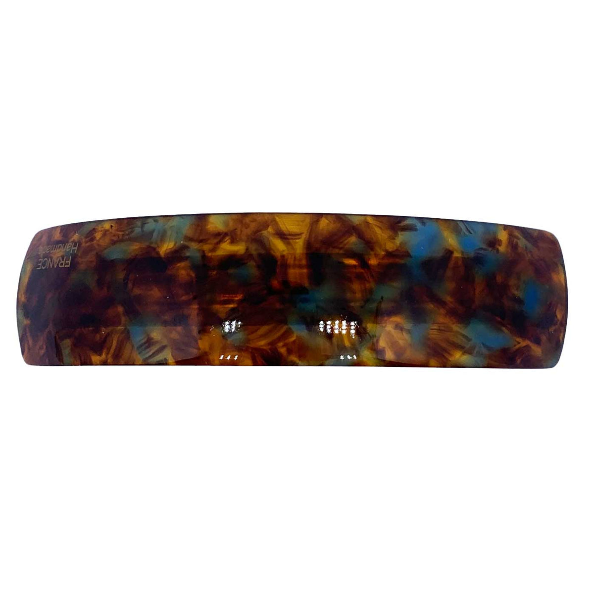 Rectangular Barrette Hair Clip "Wallis" (Brown-Blue)