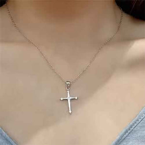 silver cross religious necklace frenelle