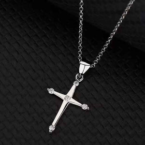 silver cross religious necklace jewellery