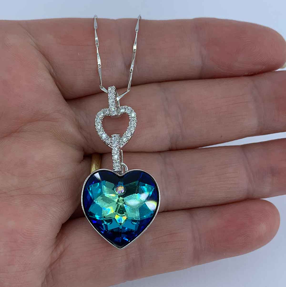 925 Sterling Silver Crystal Necklace "Anastasia"