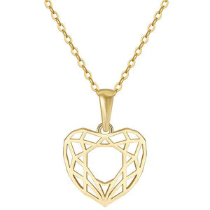 gold heart pendant necklace