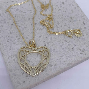 gold heart pendant necklace buy online nz