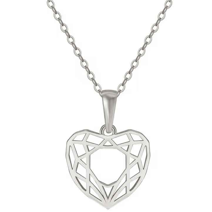 silver heart necklace