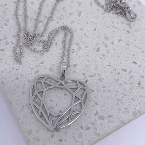 Silver necklace pendant heart buy online nz