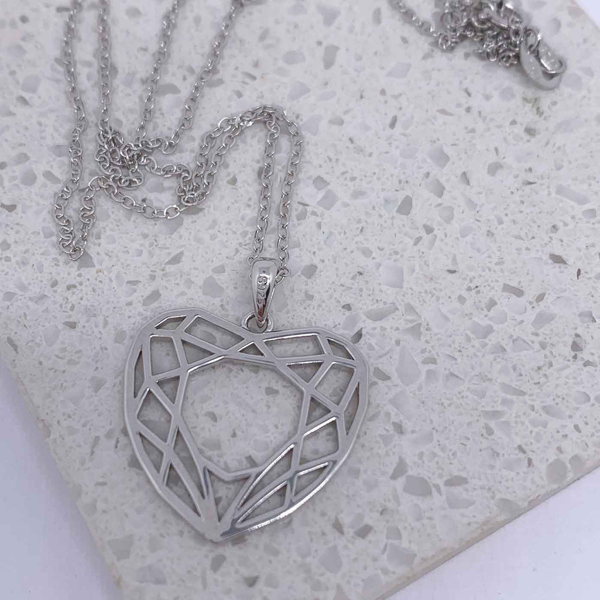 silver heart necklace frenelle