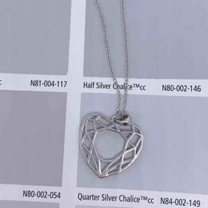 Silver necklace pendant heart resene