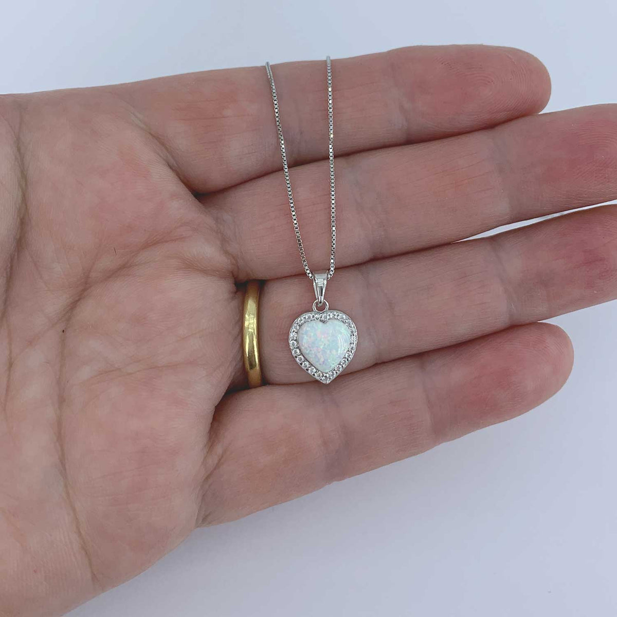 925 Sterling Silver Crystal Opal Jewellery Set "Camilla" (White)