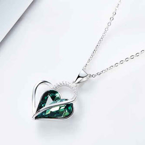 Silver Heart Necklace "Carlotta" (Green)