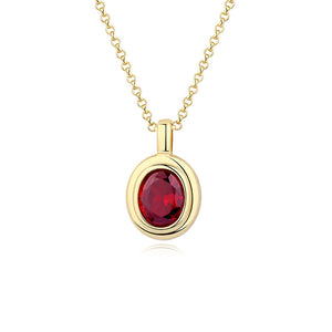 18K Gold Necklace with Crystal Pendant "Carmile" (Red)