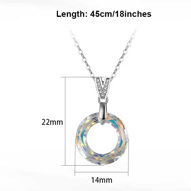 Silver Circular Crystal Necklace "Clarice"