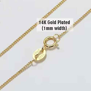 Gold Curb Link Chain with Bolt clasp (Width 1mm)