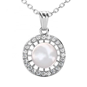 18K White Gold Premium Crystal Pearl Jewellery Set  "Delia"